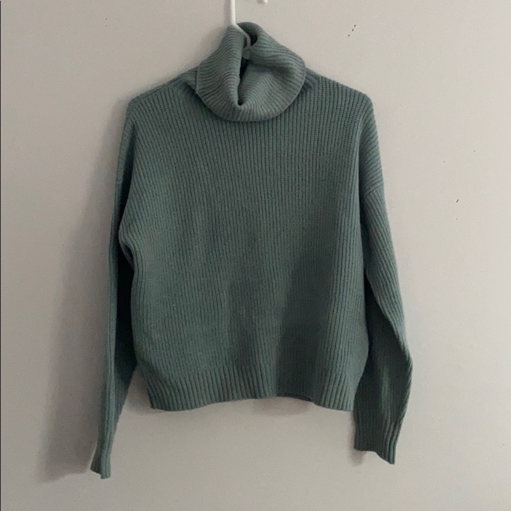 Light blue turtleneck sweater